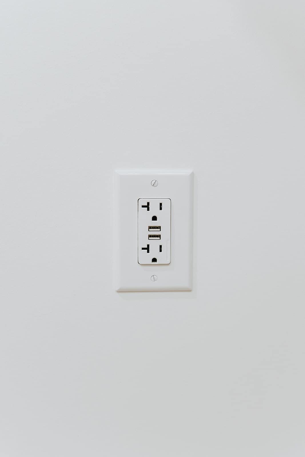 A dual USB residential wall outlet installed by Allsafe Electric