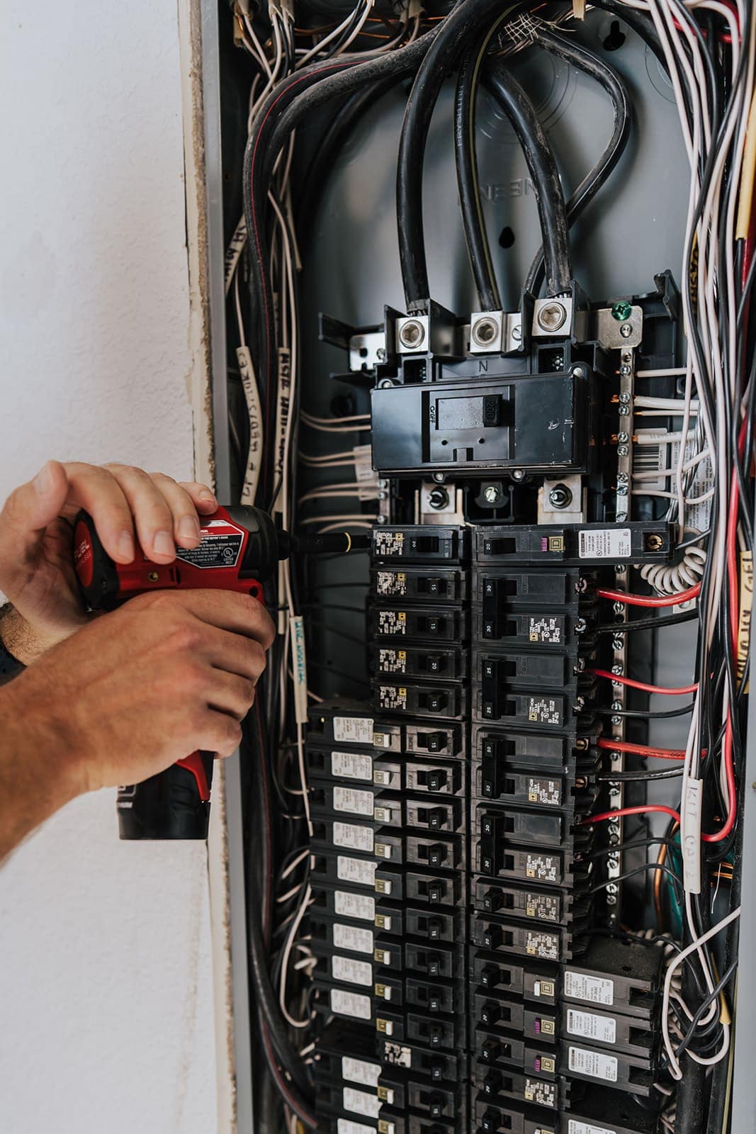 Torquing breaker connections inside a newly installed residential panel